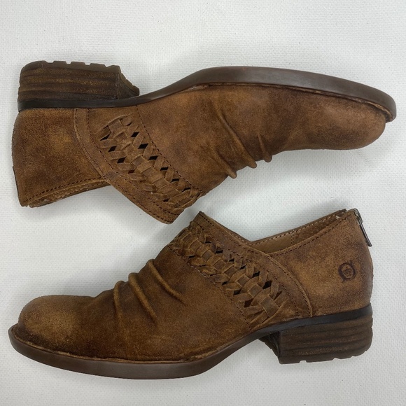 Born Boot Katharina Brown Rustic Suede Distressed Leather Ankle Boot Size 6 - Picture 2 of 12